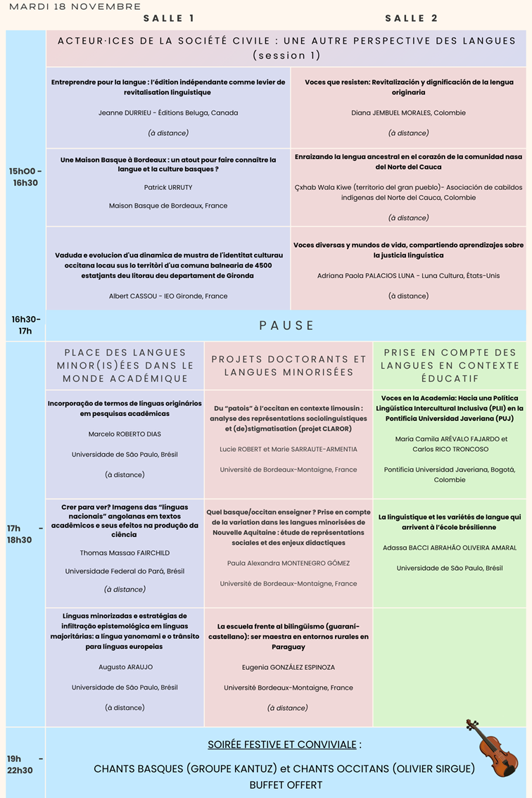 mardi 18 novembre - 2